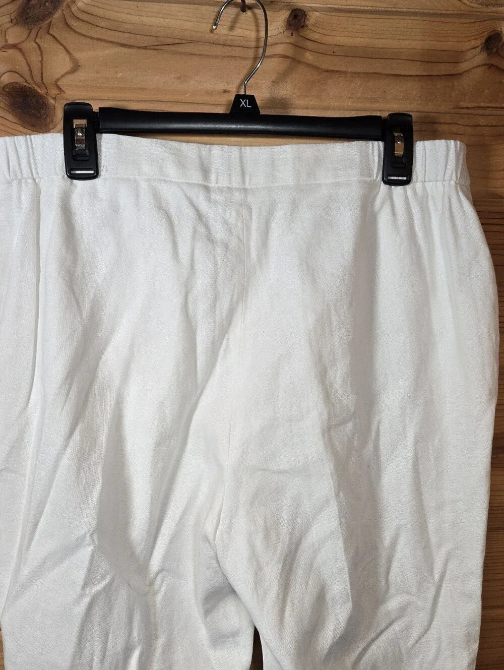 Evan Picone Black Label NWT Linen Rayon Pants 12 Lined Straight Leg White Ankle - Picture 3 of 6
